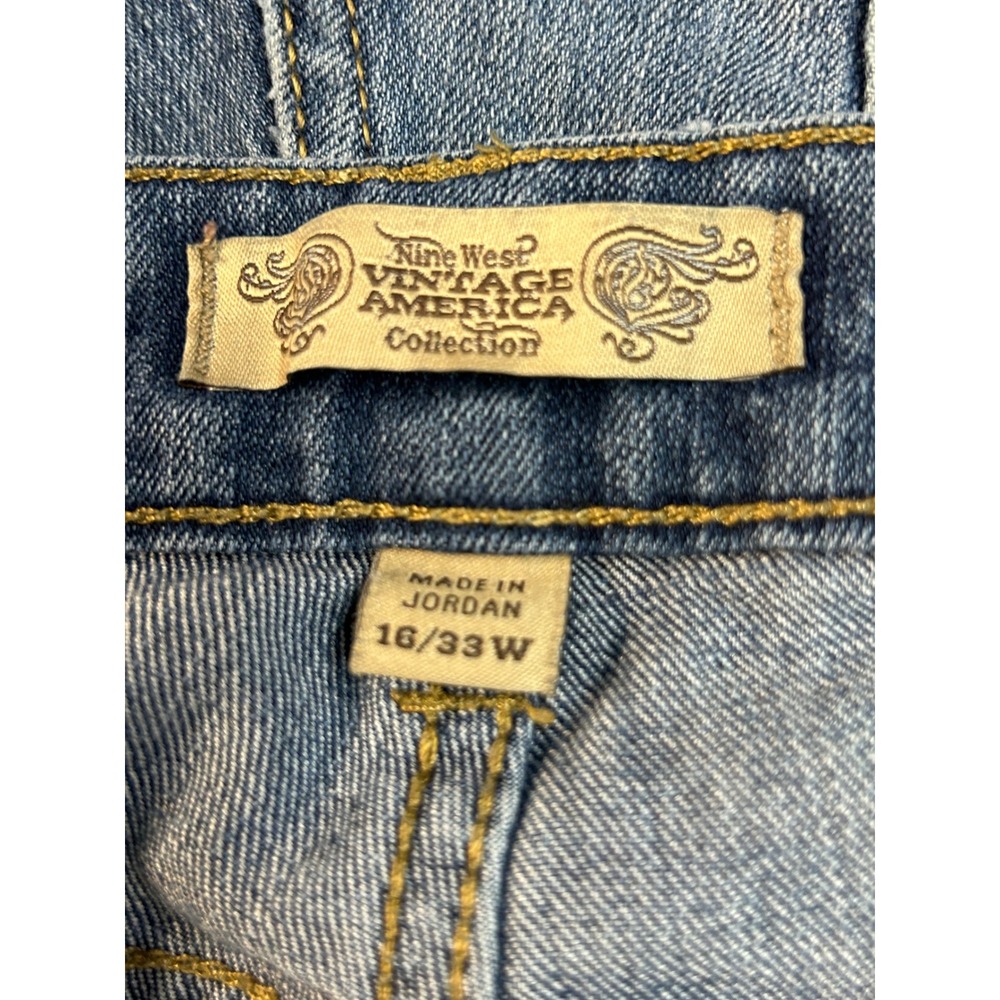Nine West Vintage America Bootcut Jeans Women's 16/33W Denim Blue Boho - Picture 6 of 10